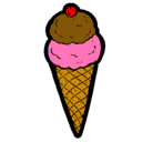 Dibujo Cucurucho de helado pintado por helado