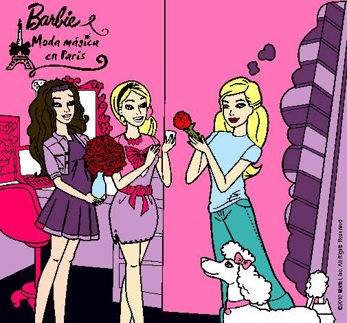 Dibujo Barbie de compras con sus amigas pintado por xime99