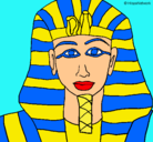 Dibujo Tutankamon pintado por paolas