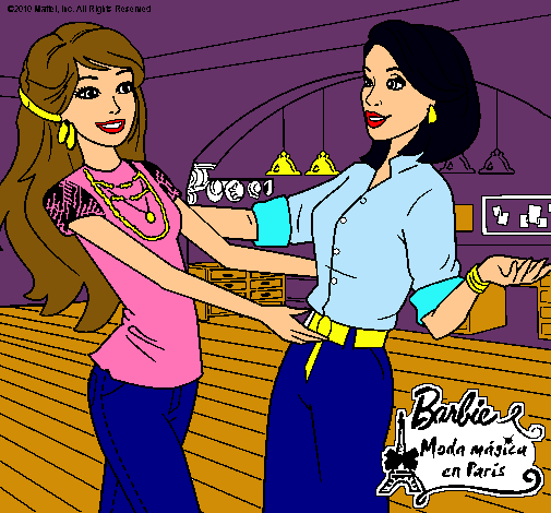 Dibujo Barbie y su amiga pintado por valita