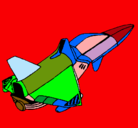 Dibujo Nave cohete pintado por clraa