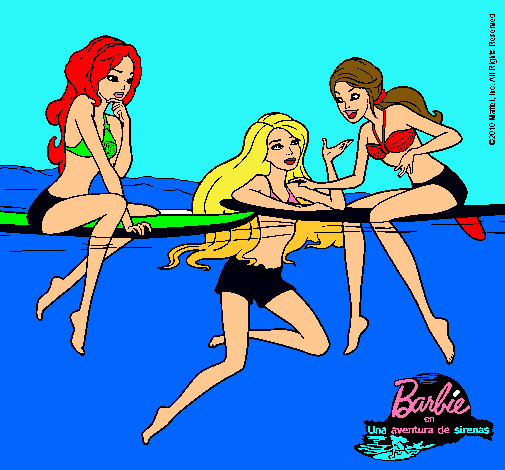 Dibujo Barbie y sus amigas pintado por julithaAa