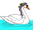 Dibujo Cisne con flores pintado por irista