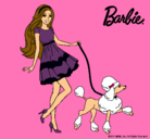 Dibujo Barbie paseando a su mascota pintado por Laida