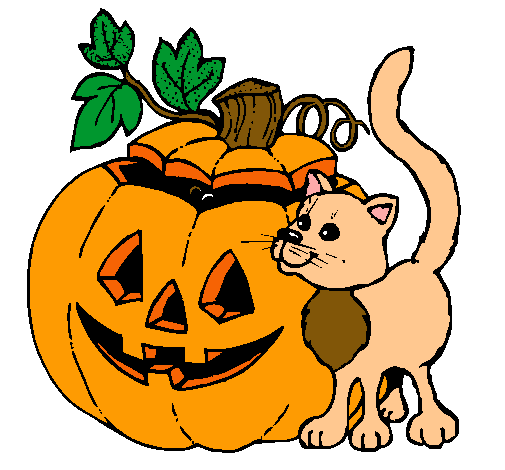 Calabaza y gato