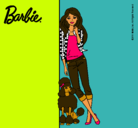 Dibujo Barbie con cazadora de cuadros pintado por criistiina