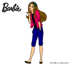Dibujo Barbie con look casual pintado por Laida