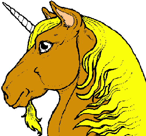 Dibujo Cabeza de unicornio pintado por juan2310