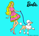 Dibujo Barbie paseando a su mascota pintado por Anto265