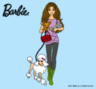 Dibujo Barbie con sus mascotas pintado por Laida