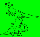 Dibujo Triceratops y tiranosaurios rex pintado por luciaji