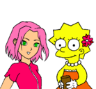 Dibujo Sakura y Lisa pintado por irenita