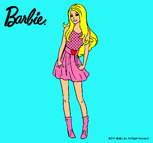 Dibujo Barbie veraniega pintado por luquitac8