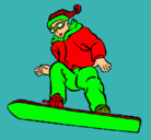Dibujo Snowboard pintado por claunoe