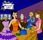 Dibujo Barbie en una tienda de ropa pintado por valita