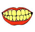 Dibujo Boca y dientes pintado por wilmary