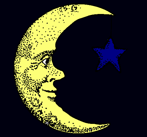 Dibujo Luna y estrella pintado por JOSECHON