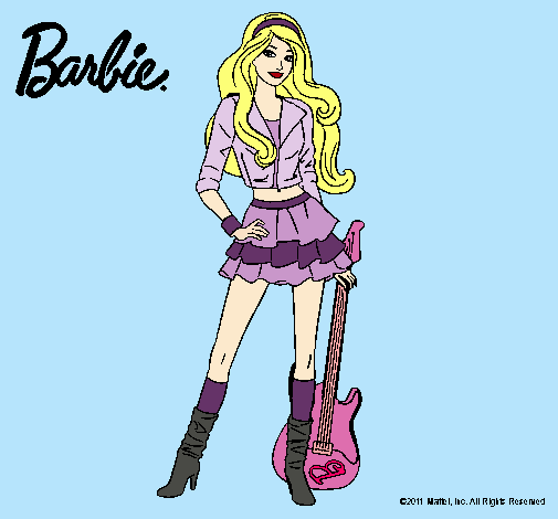 Dibujo Barbie rockera pintado por xime99