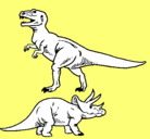 Dibujo Triceratops y tiranosaurios rex pintado por rivagui