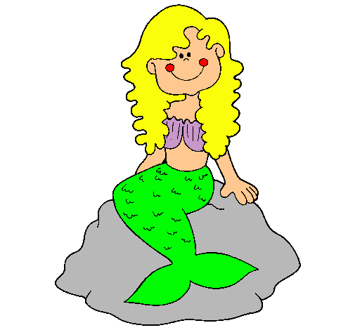 Dibujo Sirena sentada en una roca pintado por hgmc