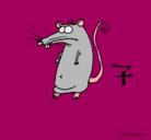 Dibujo Rata pintado por raton