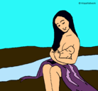 Dibujo Madre con su bebe pintado por anenita
