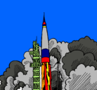 Dibujo Lanzamiento cohete pintado por emmmmm