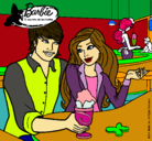 Dibujo Barbie y su amigo en la heladería pintado por Bryna2