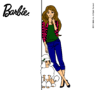 Dibujo Barbie con cazadora de cuadros pintado por Laida