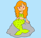 Dibujo Sirena sentada en una roca pintado por sofia