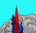 Dibujo Lanzamiento cohete pintado por hgfd