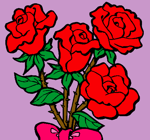 Dibujo Ramo de rosas pintado por marietta