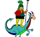 Dibujo Caballero San Jorge y el dragon pintado por melvin