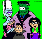 Dibujo Familia de monstruos pintado por monster