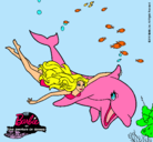 Dibujo Barbie y delfín pintado por SOFIA-REBECA