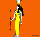 Dibujo Hathor pintado por kety