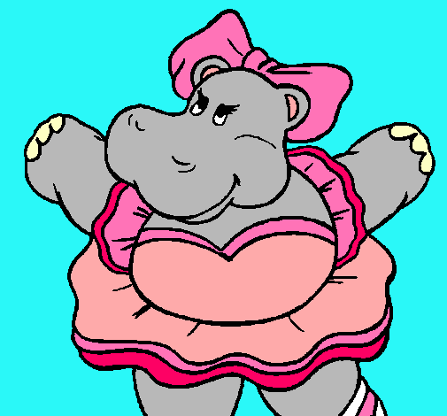 Dibujo Hipopótama con lazo pintado por patry1234