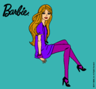 Dibujo Barbie sentada pintado por moda