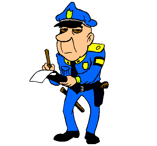 Dibujo Policía haciendo multas pintado por nahu