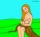 Dibujo Madre con su bebe pintado por judit1