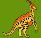 Dibujo Parasaurolofus con rayas pintado por drago