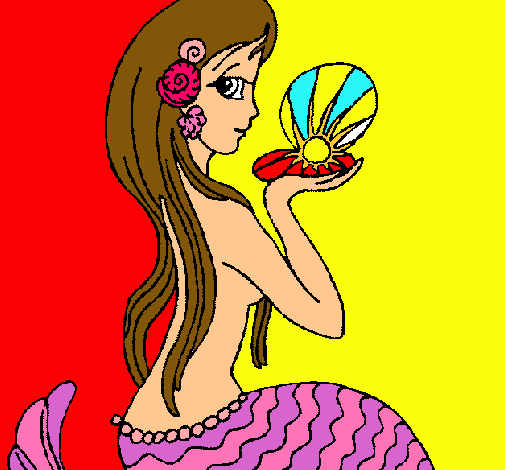 Dibujo Sirena y perla pintado por LULE875