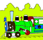Dibujo Locomotora pintado por tren