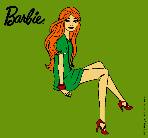 Dibujo Barbie sentada pintado por Bryna2