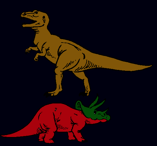 Triceratops y tiranosaurios rex