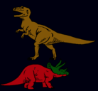 Dibujo Triceratops y tiranosaurios rex pintado por goputr
