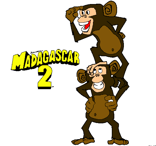 Dibujo Madagascar 2 Manson y Phil pintado por hgmc