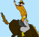 Dibujo Vaquero en caballo pintado por Amiss