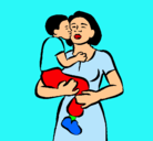 Dibujo Beso maternal pintado por Oscar2a