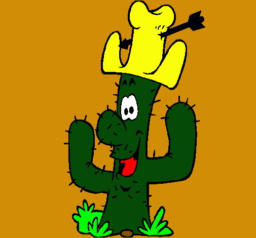 Dibujo Cactus con sombrero pintado por keidy